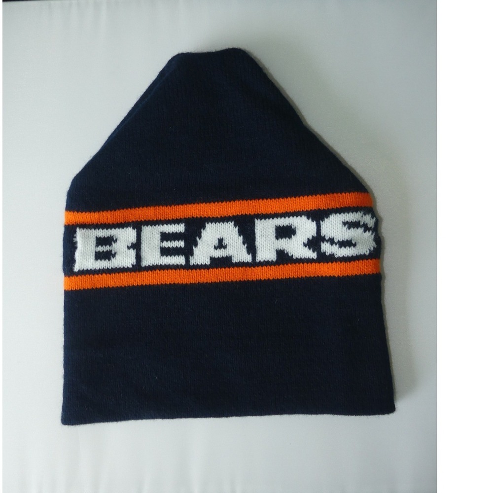 Vintage Chicago Bears Wool Blend Beanie Knit Hat Spellout‎ NFL Football